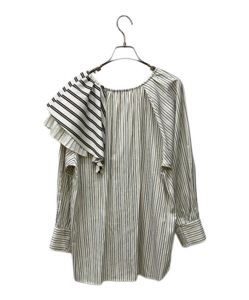 ELENDEEK（エレンディーク）ELENDEEK (エレンディーク) フリルブラウス ベージュ サイズ:FREEの古着・服飾アイテム