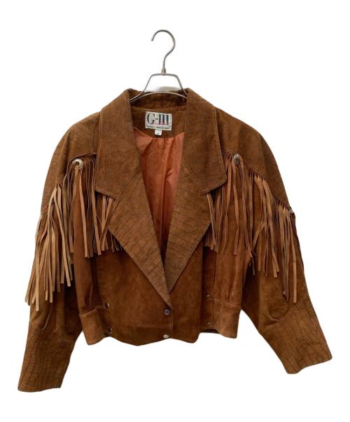 G-Ⅲ（ジースリー）G-Ⅲ (ジースリー) フリンジレザージャケット ブラウン サイズ:Mの古着・服飾アイテム