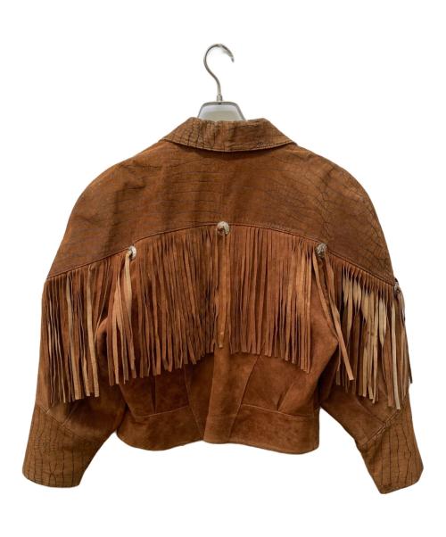 G-Ⅲ（ジースリー）G-Ⅲ (ジースリー) フリンジレザージャケット ブラウン サイズ:Mの古着・服飾アイテム