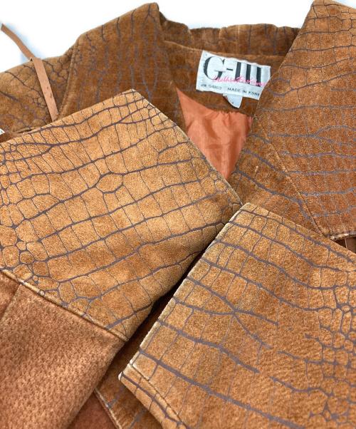 G-Ⅲ（ジースリー）G-Ⅲ (ジースリー) フリンジレザージャケット ブラウン サイズ:Mの古着・服飾アイテム