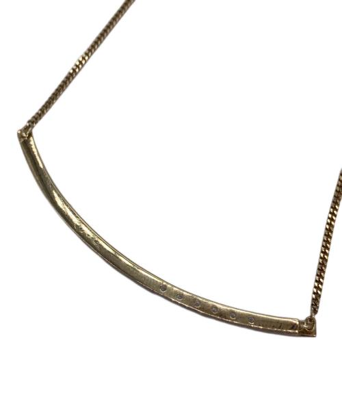 4℃（ヨンドシー）4℃ (ヨンドシー) ラインストーンネックレス ゴールドの古着・服飾アイテム