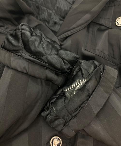 VERSACE（ヴェルサーチェ）VERSACE (ヴェルサーチェ) 中綿ストライプジャケット ブラック サイズ:Lの古着・服飾アイテム