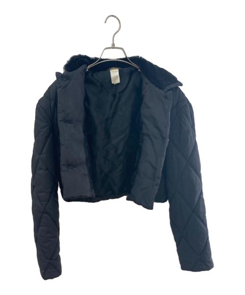 VERSACE（ヴェルサーチェ）VERSACE (ヴェルサーチェ) ファーカラーショートジャケット ブラック サイズ:42の古着・服飾アイテム