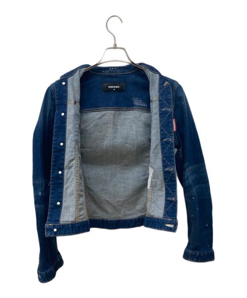 DSQUARED2（ディースクエアード）DSQUARED2 (ディースクエアード) ペンキデニムジャケット インディゴ サイズ:46の古着・服飾アイテム