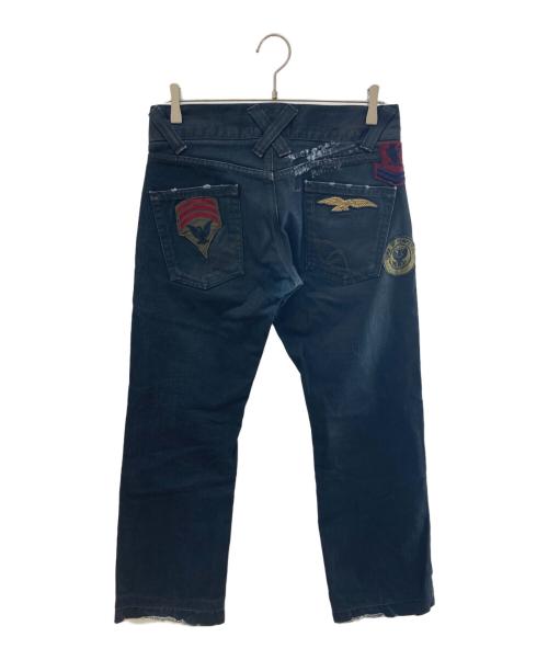 DOLCE & GABBANA（ドルチェ＆ガッバーナ）DOLCE & GABBANA (ドルチェ＆ガッバーナ) ワッペン加工ペンキデニム ブラック サイズ:44の古着・服飾アイテム