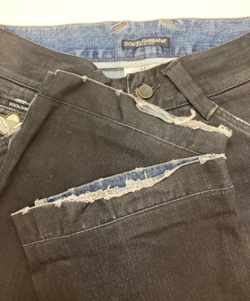 DOLCE & GABBANA（ドルチェ＆ガッバーナ）DOLCE & GABBANA (ドルチェ＆ガッバーナ) ワッペン加工ペンキデニム ブラック サイズ:44の古着・服飾アイテム