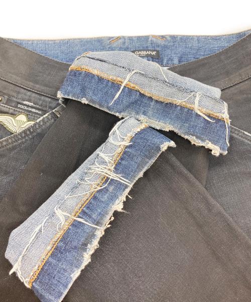 DOLCE & GABBANA（ドルチェ＆ガッバーナ）DOLCE & GABBANA (ドルチェ＆ガッバーナ) ワッペン加工ペンキデニム ブラック サイズ:44の古着・服飾アイテム