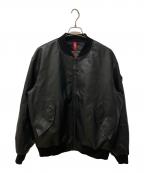 ALPHAアルファ）の古着「エコレザーL-2Bジャケット」｜ブラック