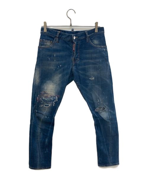 DSQUARED2（ディースクエアード）DSQUARED2 (ディースクエアード) ダメージ加工デニムパンツ インディゴ サイズ:42の古着・服飾アイテム