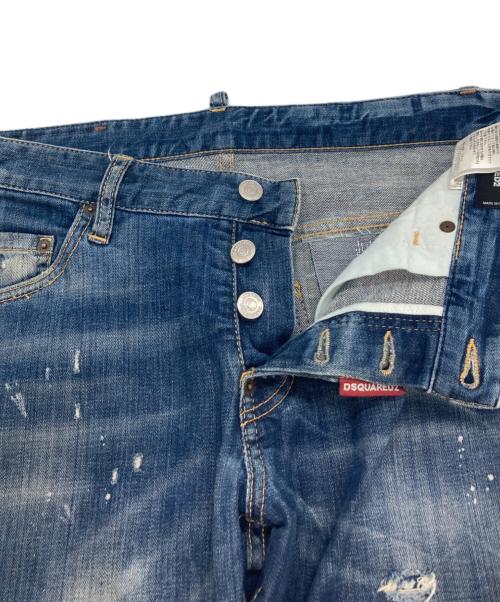 DSQUARED2（ディースクエアード）DSQUARED2 (ディースクエアード) ダメージ加工デニムパンツ インディゴ サイズ:42の古着・服飾アイテム