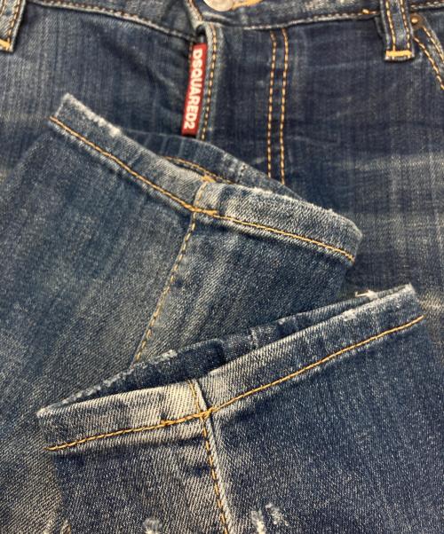 DSQUARED2（ディースクエアード）DSQUARED2 (ディースクエアード) ダメージ加工デニムパンツ インディゴ サイズ:42の古着・服飾アイテム