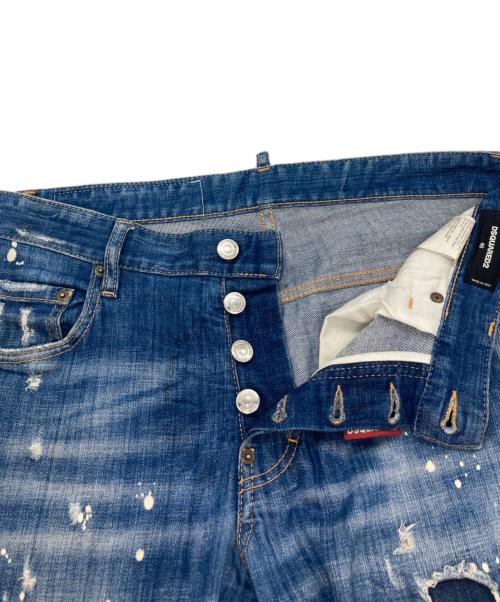 DSQUARED2（ディースクエアード）DSQUARED2 (ディースクエアード) ダメージ加工デニムパンツ インディゴ サイズ:46の古着・服飾アイテム