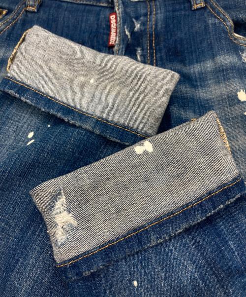 DSQUARED2（ディースクエアード）DSQUARED2 (ディースクエアード) ダメージ加工デニムパンツ インディゴ サイズ:46の古着・服飾アイテム
