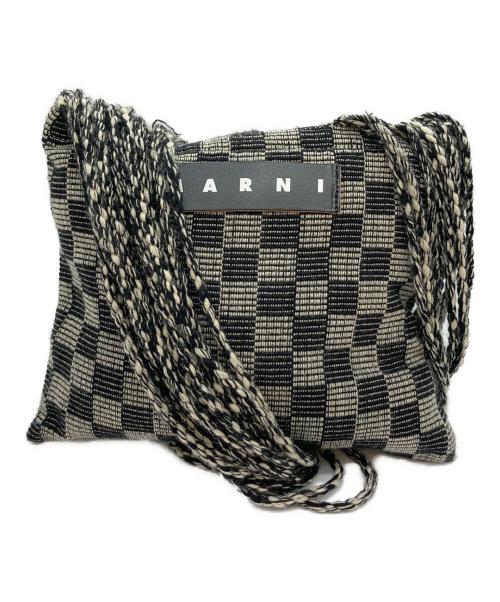 MARNI（マルニ）MARNI (マルニ) CROSS CHECKERBORAD HAMMOCK BAG ブラック×ホワイトの古着・服飾アイテム