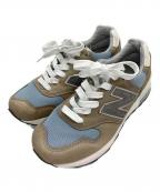 NEW BALANCEニューバランス）の古着「ローカットスニーカー」｜グレー×ブラウン