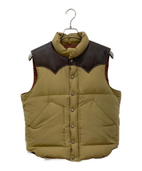 SUGAR CANE（シュガーケーン）SUGAR CANE (シュガーケーン) LEATHER YOKE DOWN VEST ベージュ サイズ:Mの古着・服飾アイテム