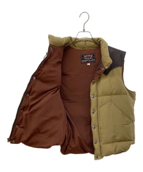 SUGAR CANE（シュガーケーン）SUGAR CANE (シュガーケーン) LEATHER YOKE DOWN VEST ベージュ サイズ:Mの古着・服飾アイテム
