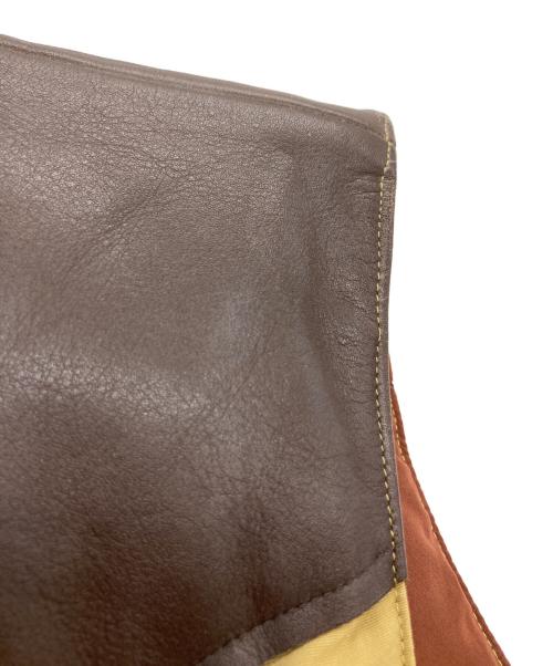 SUGAR CANE（シュガーケーン）SUGAR CANE (シュガーケーン) LEATHER YOKE DOWN VEST ベージュ サイズ:Mの古着・服飾アイテム