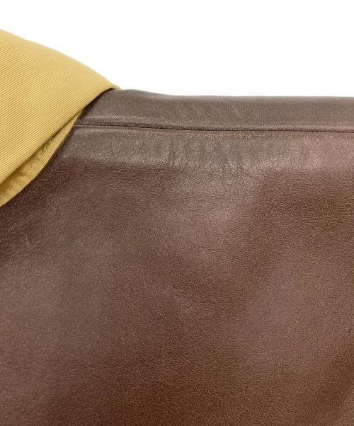 SUGAR CANE（シュガーケーン）SUGAR CANE (シュガーケーン) LEATHER YOKE DOWN VEST ベージュ サイズ:Mの古着・服飾アイテム