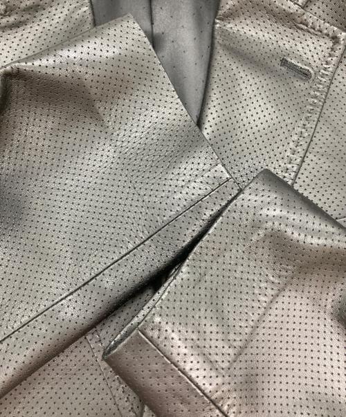 DEGE&SKINNER（ディージ＆スキナー）DEGE&SKINNER (ディージ＆スキナー) パンチングシープレザーテーラードジャケット ブラック サイズ:AB7の古着・服飾アイテム