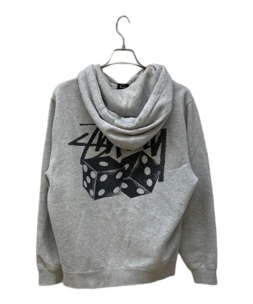 stussy（ステューシー）stussy (ステューシー) ダイスプリントパーカー グレー サイズ:Ⅿの古着・服飾アイテム