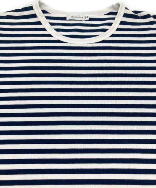 nanamica（ナナミカ）nanamica (ナナミカ) COOLMAX STRIPE JERSEY TEE/Tシャツ ネイビー×ホワイト サイズ:ＸＳの古着・服飾アイテム