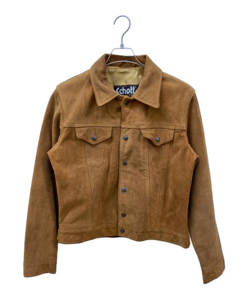Schott（ショット）Schott (ショット) スウェードランチャージャケット ブラウン サイズ:Lの古着・服飾アイテム