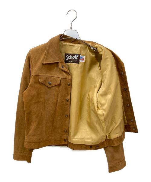 Schott（ショット）Schott (ショット) スウェードランチャージャケット ブラウン サイズ:Lの古着・服飾アイテム