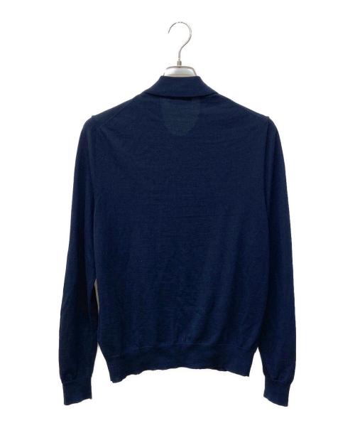 PRADA（プラダ）PRADA (プラダ) ニットポロシャツ ネイビー サイズ:48の古着・服飾アイテム