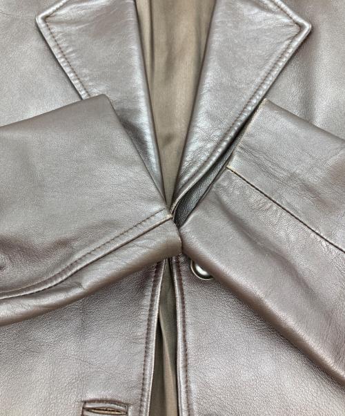 MAX&Co.（マックスアンドコー）MAX&Co. (マックスアンドコー) ラムレザージャケット ブラウン サイズ:40の古着・服飾アイテム