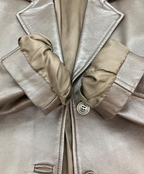 MAX&Co.（マックスアンドコー）MAX&Co. (マックスアンドコー) ラムレザージャケット ブラウン サイズ:40の古着・服飾アイテム