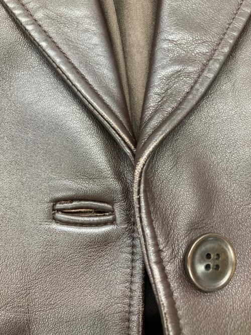 MAX&Co.（マックスアンドコー）MAX&Co. (マックスアンドコー) ラムレザージャケット ブラウン サイズ:40の古着・服飾アイテム