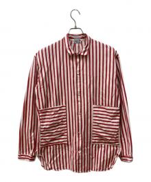 Tender（テンダー）の古着「ストライプシャツ」｜レッド