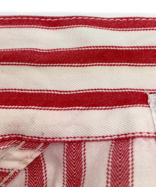 Tender（テンダー）Tender (テンダー) ストライプシャツ レッド サイズ:Sの古着・服飾アイテム