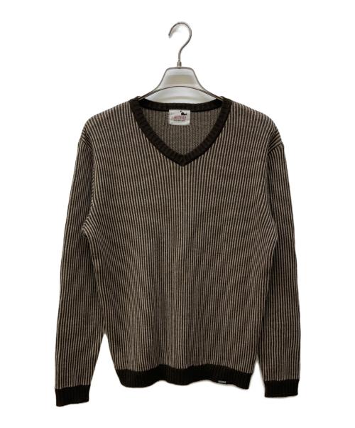 GANGSTERVILLE（ギャングスタービル）GANGSTERVILLE (ギャングスタービル) Vネックニット ブラウン サイズ:Ⅿの古着・服飾アイテム