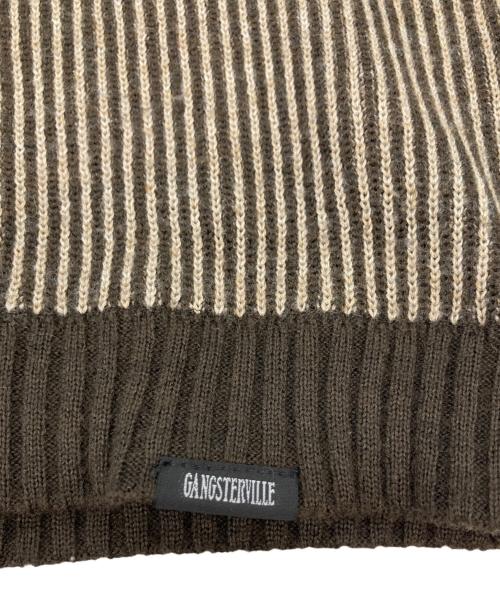 GANGSTERVILLE（ギャングスタービル）GANGSTERVILLE (ギャングスタービル) Vネックニット ブラウン サイズ:Ⅿの古着・服飾アイテム