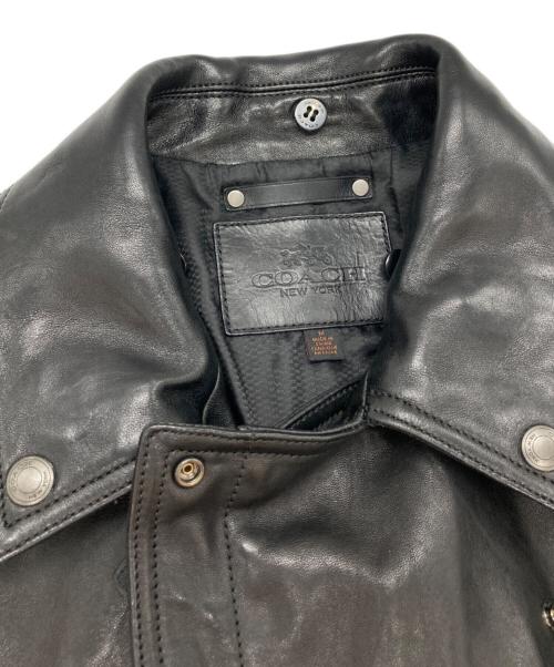 COACH（コーチ）COACH (コーチ) シープレザーダブルジャケット ブラック サイズ:Ⅿの古着・服飾アイテム