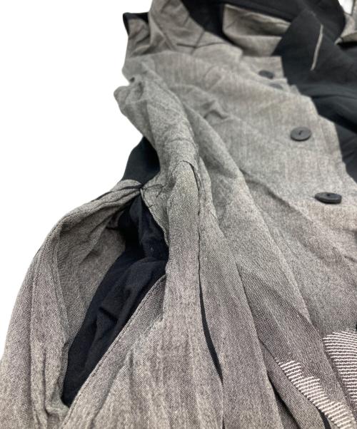 慈雨（ジウ）慈雨 (ジウ) ノースリーブバルーンワンピース ブラック×グレー サイズ:40の古着・服飾アイテム
