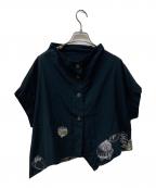 慈雨ジウ）の古着「変形ノースリーブシャツ」｜ブラック