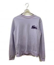 LACOSTE（ラコステ）の古着「フロッキープリントコットンブレンドスウェットシャツ」｜パープル