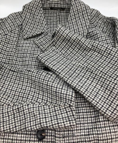 UNITED ARROWS（ユナイテッドアローズ）UNITED ARROWS (ユナイテッドアローズ) 千鳥ウールコート グレー サイズ:L 未使用品の古着・服飾アイテム