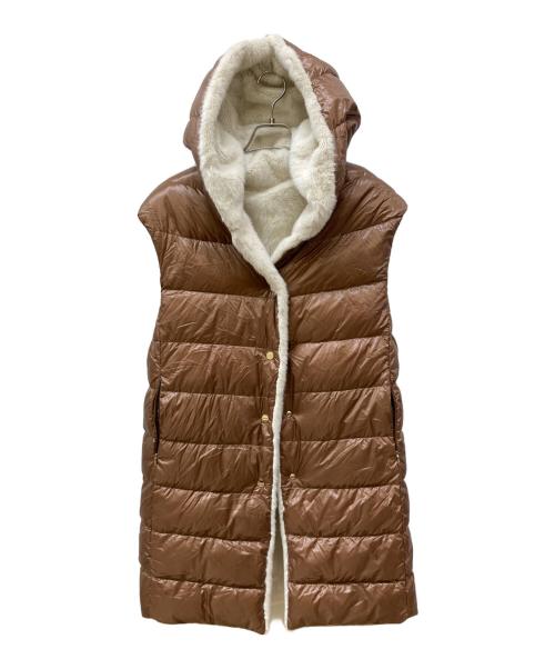 HERNO（ヘルノ）HERNO (ヘルノ) リバーシブルジレダウンコート ブラウン×ホワイト サイズ:40の古着・服飾アイテム