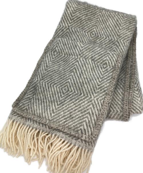 LAPUAN KANKURIT（ラプアンカンクリ）LAPUAN KANKURIT (ラプアンカンクリ) MARIA/ポケットショール グレー×ホワイトの古着・服飾アイテム