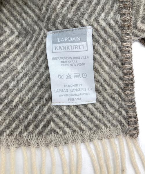 LAPUAN KANKURIT（ラプアンカンクリ）LAPUAN KANKURIT (ラプアンカンクリ) MARIA/ポケットショール グレー×ホワイトの古着・服飾アイテム