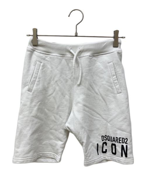 DSQUARED2（ディースクエアード）DSQUARED2 (ディースクエアード) スウェットハーフパンツ ホワイト サイズ:10Yの古着・服飾アイテム