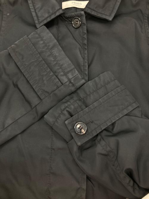 PRADA（プラダ）PRADA (プラダ) ナイロン比翼コート ブラック サイズ:40の古着・服飾アイテム