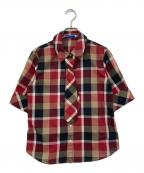 BLUE LABEL CRESTBRIDGEブルーレーベルクレストブリッジ）の古着「クレストブリッジチェックブラウス」｜レッド