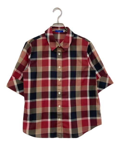 BLUE LABEL CRESTBRIDGE（ブルーレーベルクレストブリッジ）BLUE LABEL CRESTBRIDGE (ブルーレーベルクレストブリッジ) クレストブリッジチェックブラウス レッド サイズ:36の古着・服飾アイテム