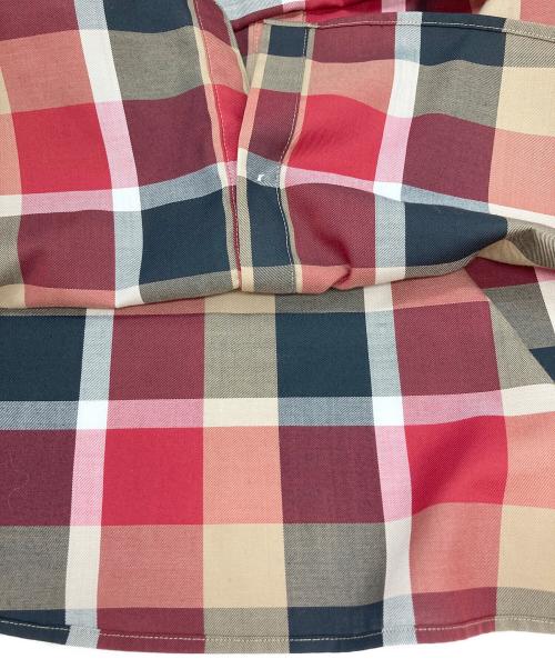 BLUE LABEL CRESTBRIDGE（ブルーレーベルクレストブリッジ）BLUE LABEL CRESTBRIDGE (ブルーレーベルクレストブリッジ) クレストブリッジチェックブラウス レッド サイズ:36の古着・服飾アイテム
