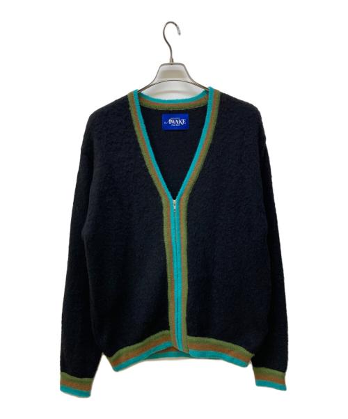 AWAKE（アウェイク）AWAKE (アウェイク) STRIPED MOHAIR SLEEVE CARDIGAN/ニットカーディガン ブラック サイズ:Ⅿの古着・服飾アイテム